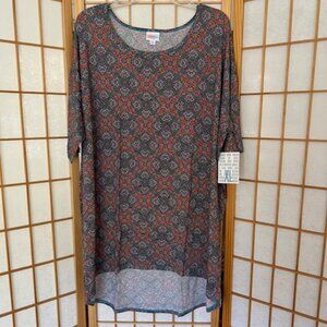 LuLaRoe Shirt. Irma. XL. Gray and Orange